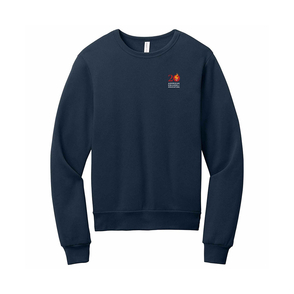 Campus Lab Collegiate Distressed Spirit Phrase Sweatshirt — Unisex Slim Fit Tri-Blend Crewneck