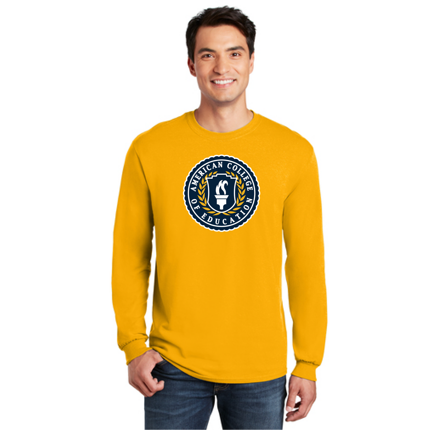 ACE Crest 100% Heavy Cotton Long Sleeve T-Shirt